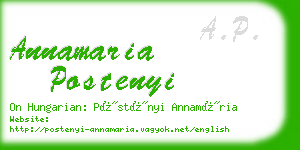 annamaria postenyi business card